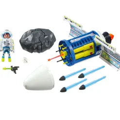 PLAYMOBIL Playmobil|Space Satélite con Láser para Meteoritos