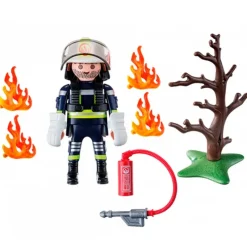 PLAYMOBIL Playmobil|Special Plus Bombero con Árbol en Llamas