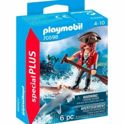PLAYMOBIL Special PLUS Pirata con Balsa y Tiburón- Playmobil