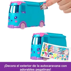 MATTEL Polly Pocket Aventura en la Autocaravana de Mascotas- Muñecas
