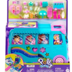 MATTEL Polly Pocket Aventura en la Autocaravana de Mascotas- Muñecas