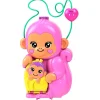 MATTEL Polly Pocket Aventuras en Río Mamá Mono y su Bebé- Muñecas