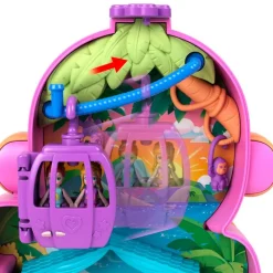 MATTEL Polly Pocket Aventuras en Río Mamá Mono y su Bebé- Muñecas