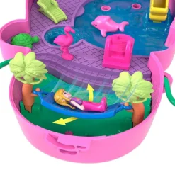 MATTEL Polly Pocket Aventuras en Río Mamá Mono y su Bebé- Muñecas