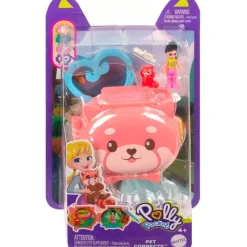 MATTEL Polly Pocket Estuche Panda Rojo- Muñecas
