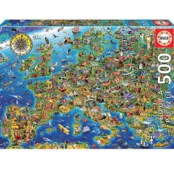 EDUCA Puzzle 500 Piezas Mapa de Europa- Puzzles Y Construcciones