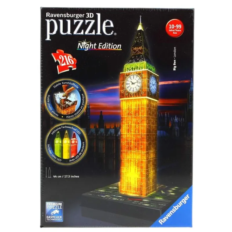 RAVENSBURGER Puzzle Big Ben Night 3D- Puzzles Y Construcciones