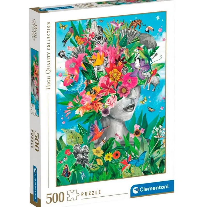 CLEMENTONI Puzzles Y Construcciones|Puzzle Cabeza en la Selva 500 Piezas