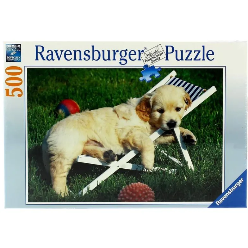 RAVENSBURGER Puzzles Y Construcciones|Puzzle Cachorros Golden Retriver 500 Piezas