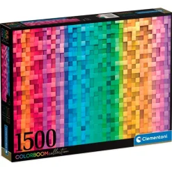 CLEMENTONI Puzzles Expertos: Más De 1000 Piezas|Puzzles Y Construcciones|Puzzle Colorboom Pixel 1500 Piezas