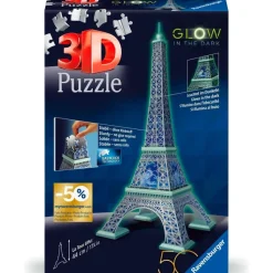 RAVENSBURGER Puzzles Y Construcciones|Puzzle 3D Torre Eiffel Brilla Oscuridad