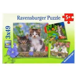 RAVENSBURGER Puzzle Gatitos Atigrados 3 x 49 Piezas- Puzzles Y Construcciones