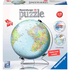 RAVENSBURGER Puzzles Y Construcciones|Puzzle Globo Terráqueo 3D 540 Piezas