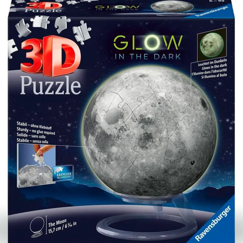 RAVENSBURGER Puzzles Y Construcciones|Puzzle Luna 3D Brilla en la Oscuridad