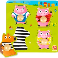 DISET Puzzle Madera Encajable 3 Cerditos- Primera Infancia Y Preescolar|Puzzles Y Construcciones