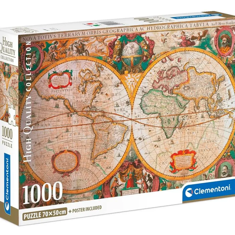 CLEMENTONI Puzzles Y Construcciones|Puzzle Mapa Antiguo 1000 Piezas