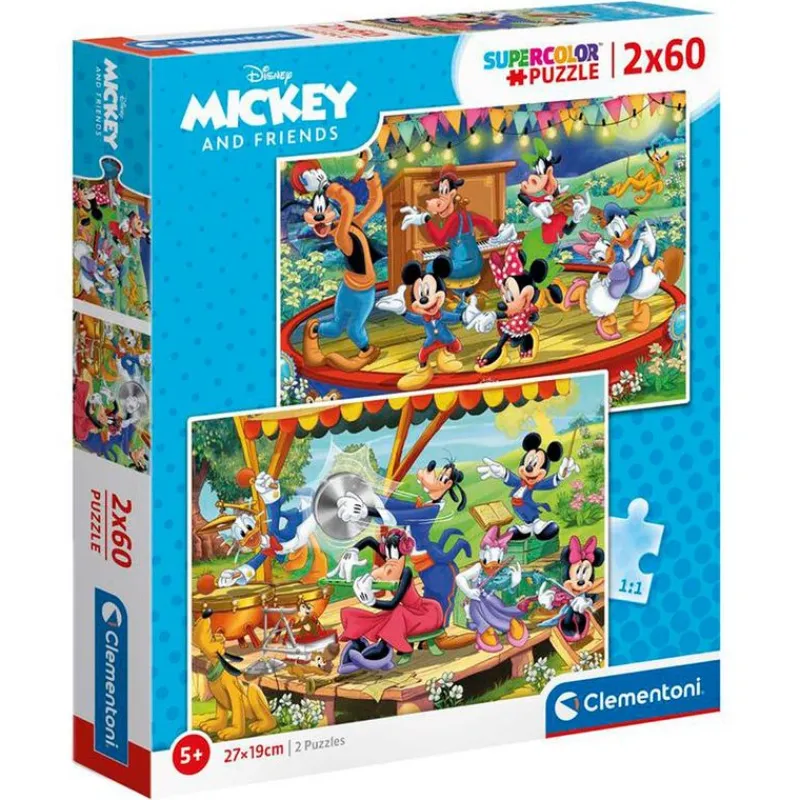 CLEMENTONI Puzzle Mickey & Friends 2x60 Piezas- Puzzles Y Construcciones