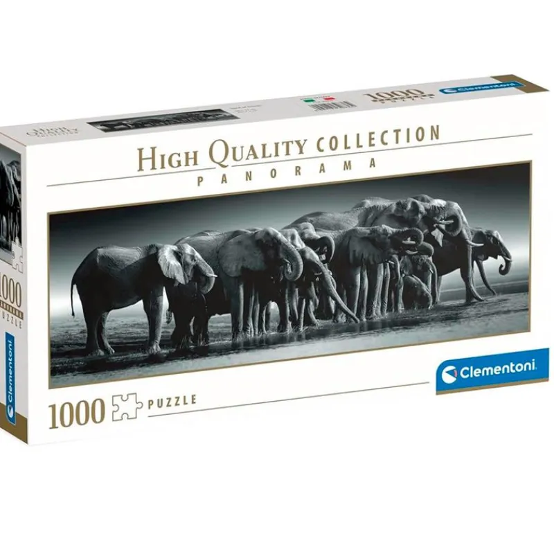 CLEMENTONI Puzzle Panorama Elefantes 1000 Piezas- Puzzles Y Construcciones