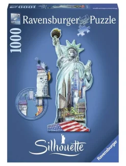 RAVENSBURGER Puzzle Silueta 1000 piezas Estatua de la Libertad- Puzzles Y Construcciones