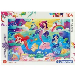 CLEMENTONI Puzzle Sirenas Glitter 104 Piezas- Puzzles Y Construcciones
