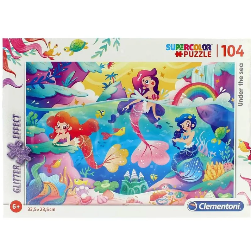 CLEMENTONI Puzzle Sirenas Glitter 104 Piezas- Puzzles Y Construcciones