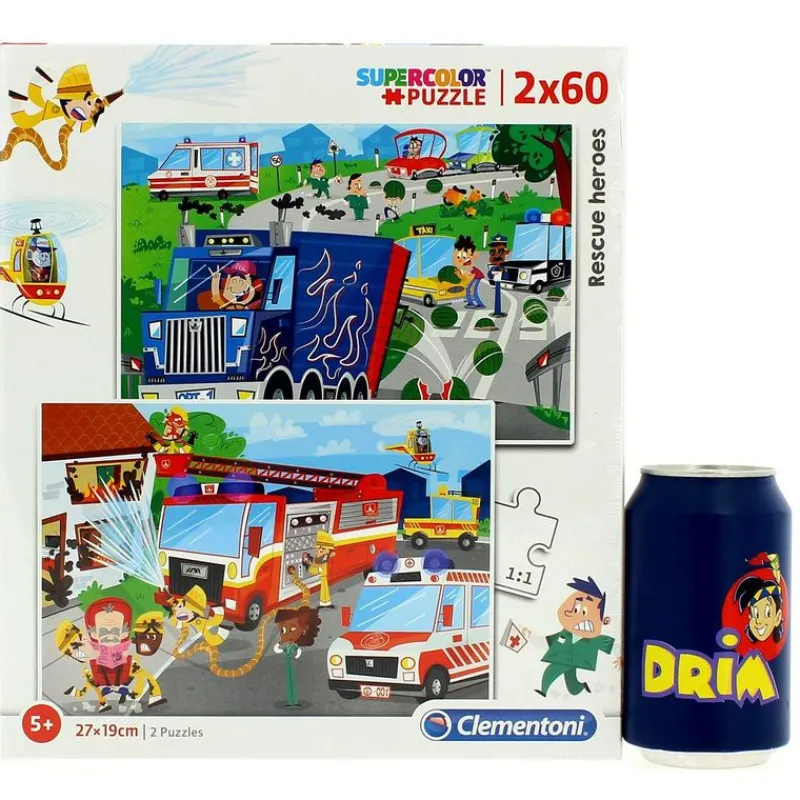 CLEMENTONI Puzzle Vehículos de Emergencia 2x60 Piezas- Puzzles Y Construcciones