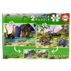 EDUCA Puzzle 2x100 Dino World 2x100- Puzzles Y Construcciones