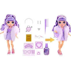 MGA Rainbow High Creative Crystals Muñeca Violet Willow- Muñecas