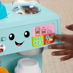 FISHER PRICE Ríe y Aprende Máquina de Café con Accesorios de Cafetería- Primera Infancia Y Preescolar|Juegos Y Juguetes De Imitación