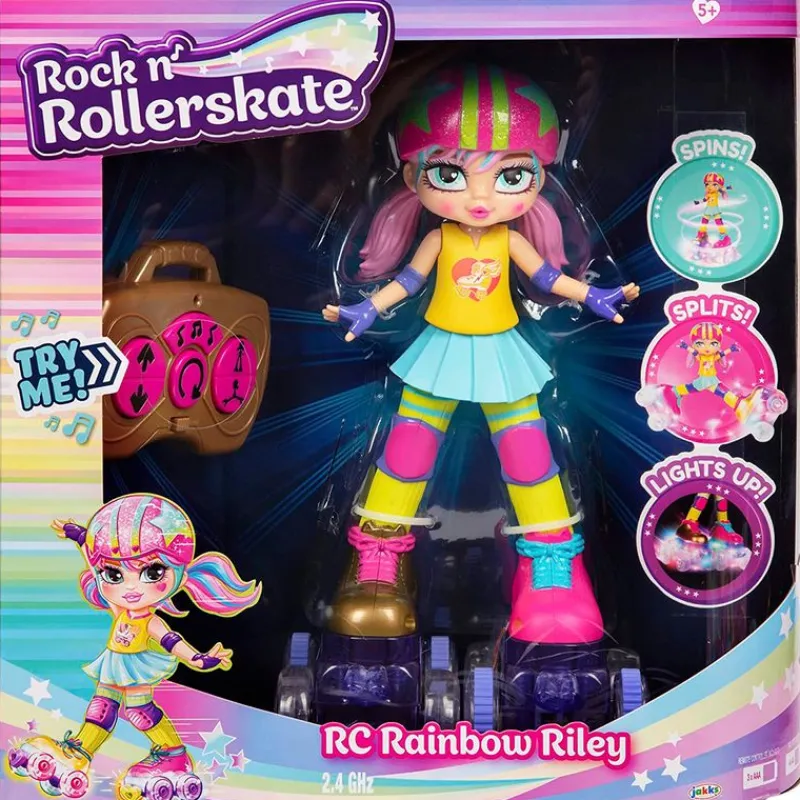 JAKKS PACIFIC Vehículos, Trenes Y Parkings|Coches Radio Control (R/C)|Rock N Rollerskate Rainbow Muñeca Patinadora R/C