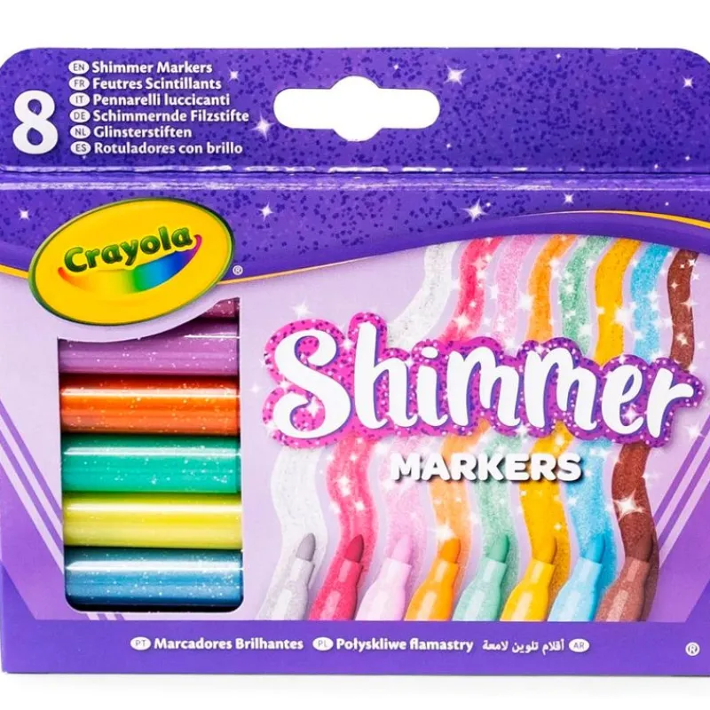 CRAYOLA Rotuladores con Purpurina Pack 8- Manualidades|Escolar