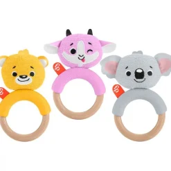 FISHER PRICE Chupetes Y Dentición|Juegos De Madera|Sensimals Mordedor Animalito Madera Surtido