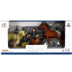 DRIM DISCOUNT Figuras Y Figuras De Acción|Set de Figuras Granjero con Animales y Caballo