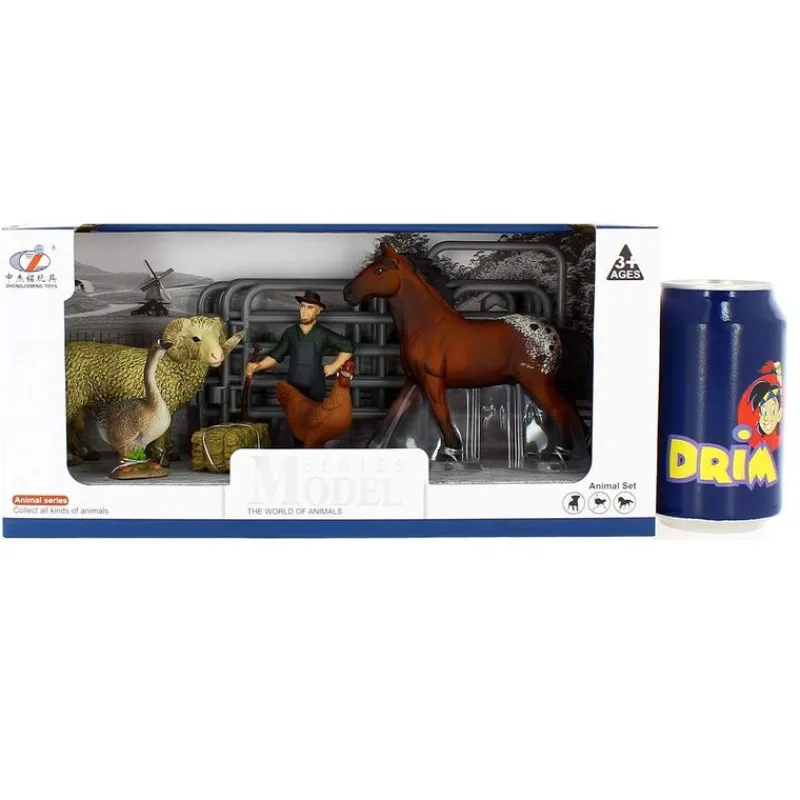 DRIM DISCOUNT Figuras Y Figuras De Acción|Set de Figuras Granjero con Animales y Caballo