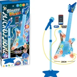 DRIM DISCOUNT Instrumentos Musicales|Singer Star Guitarra Eléctrica Infantil con Micro Azul
