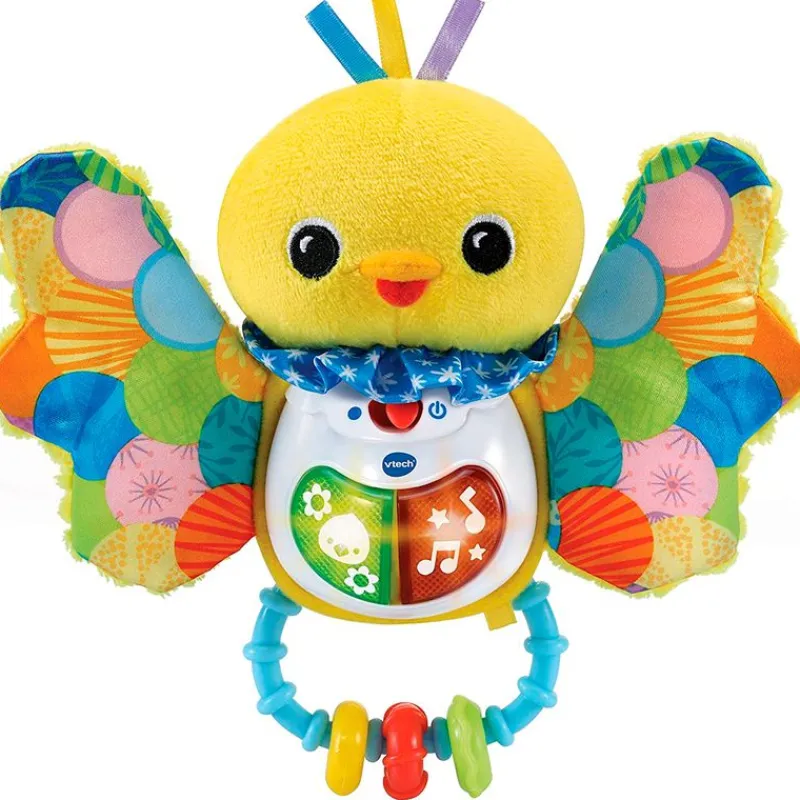 VTECH Primera Infancia Y Preescolar|Sonajero Pajarito de Tela Melodías y Sensaciones