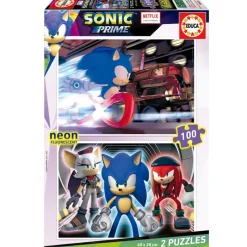 EDUCA Sonic Puzzle 2x100 Piezas- Puzzles Y Construcciones