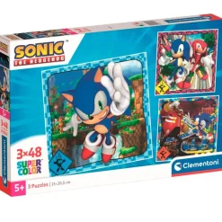 CLEMENTONI Puzzles Y Construcciones|Sonic Puzzle 3x48 Piezas