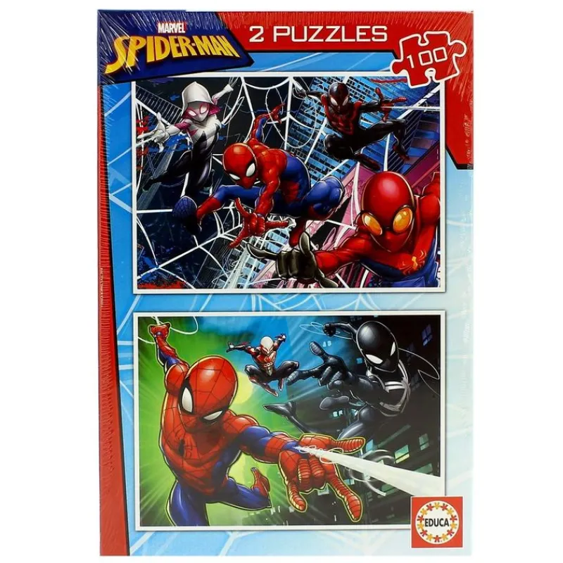 EDUCA Puzzles Y Construcciones|Spiderman Puzzle 2x100 Piezas