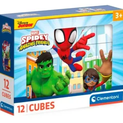 CLEMENTONI Puzzles Y Construcciones|Spidey y sus Amigos Cubos 12 Piezas