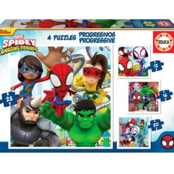 EDUCA Spidey y sus Amigos Puzzles Progresivos- Puzzles Y Construcciones