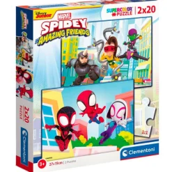 CLEMENTONI Spidey y sus Amigos Puzzle 2x20 Piezas- Puzzles Y Construcciones