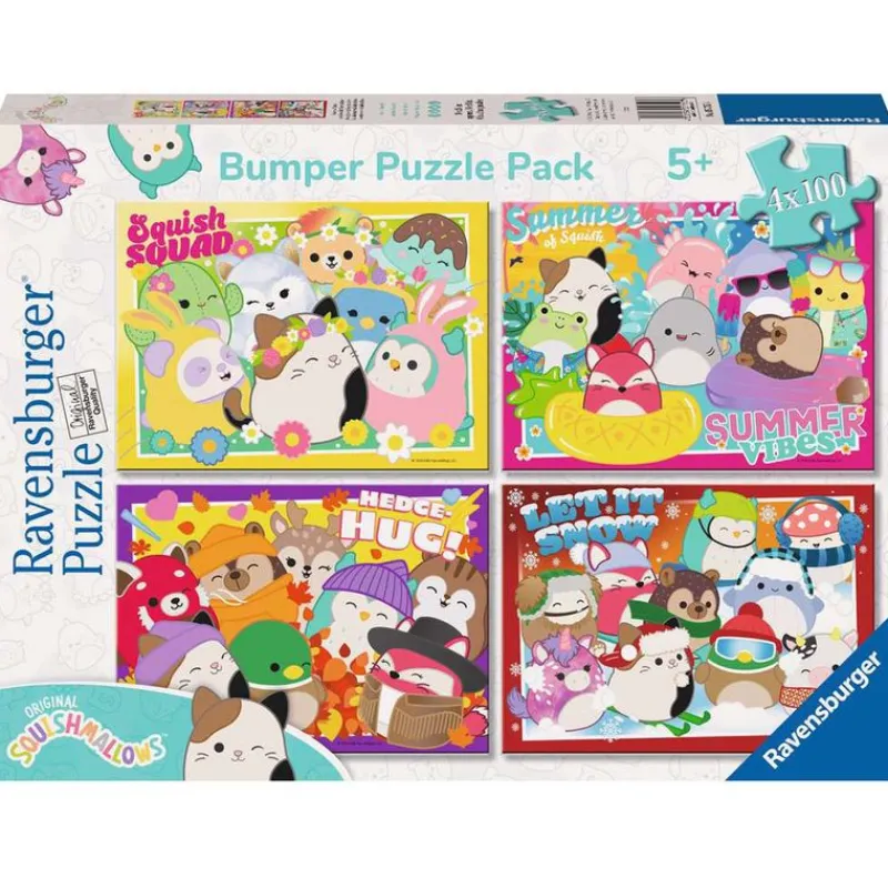 RAVENSBURGER Puzzles Y Construcciones|Squishmallows Puzzle 4x100 Piezas