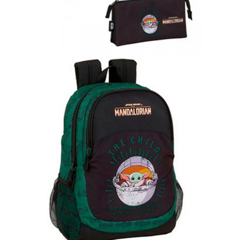 SAFTA Star Wars|Escolar|Star Wars Mandalorian Mochila Escolar + Estuche