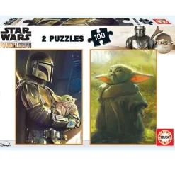EDUCA Star Wars|Puzzles Y Construcciones|Star Wars Mandalorian Puzzle 2x100 Piezas