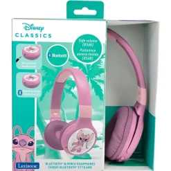 LEXIBOOK Stitch Ángel Auriculares Auriculares 2 en 1 Bluetooth y con Cable- Electrónicos