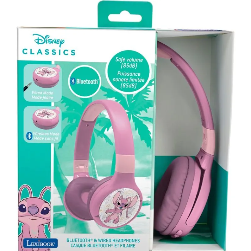 LEXIBOOK Stitch Ángel Auriculares Auriculares 2 en 1 Bluetooth y con Cable- Electrónicos