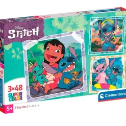 CLEMENTONI Puzzles Y Construcciones|Stitch Puzzle 3x48 Piezas