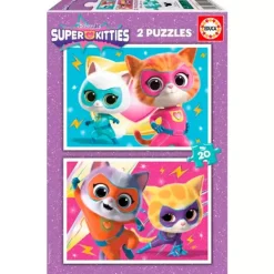 EDUCA Puzzles Y Construcciones|Super Kitties Puzzle 2x20 Piezas