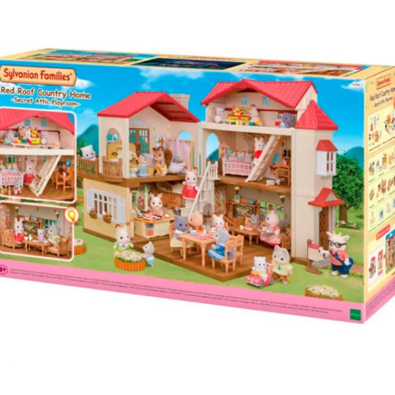 EPOCH Muñecas|Sylvanian Families Casa con Luces y Ático Secreto